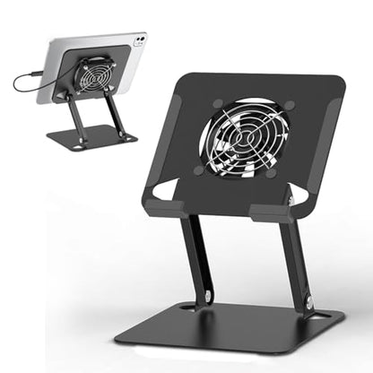 Cooler for iPad,Surface Pro Tablet Stand Holder with Quiet Cooling Fan for Microsoft Surface & iPad Pro/Air/Mini,Samsung Galaxy,7''- 15'' Tablets - color: Black