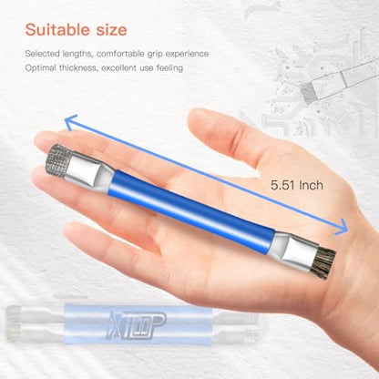 ESD Safe Anti-Static IC Cleaning Brush Tool -2Pcs Double Head Motherboard Hard Brush for IC Glue Removal,PCB Cleaning, Circuit Board Maintenance,Mobile Phone Repair - Blue - color: Blue