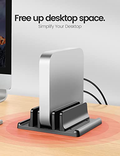 3-Slot Vertical Laptop Stand Holder,Adjustable ABS Plastic Desktop Notebook Dock,Vertical Laptop Stand Space-Saving for All MacBook/Surface/Samsung/HP/Dell/Chrome Book - size: 3-Slot