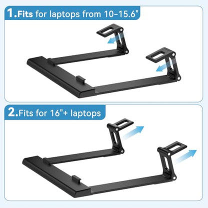 Laptop Stand for Desk ABS+Metal Portable Computer Riser Notebook Holder Printer Stand Office Desk Accessories Compatible with MacBook Air, Pro, Dell, HP, Lenovo and All 10-17" Laptops - color: Z-Black
