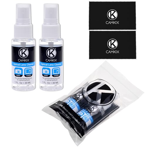 Camkix Lens and Screen Cleaning Kit - 2X Cleaning Spray 2X Microfiber Cloth - Perfect to Clean The Lens of Your DSLR and Compatible with Your Camera, Smartphone, Tablet, Notebook, etc. - color: 2 Bottles
