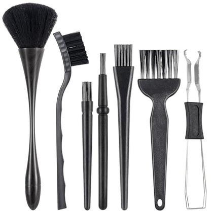 SIMPOR 7 Pcs Anti Static Brush Set with Keycap Puller, PC Computer Electronics Keyboard Cleaning Kit, Nylon Keyboard Cleaning Brush Cleaner for Mechanical Keyboard, PCB, Camera, Car Vents