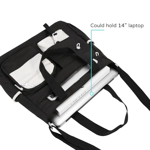 Phaoullzon Cute Messenger Bag Kawaii Crossbody Purse for Teen Shoulder Tote | Gifts for Girls/ Women, Nylon Japanese College Satchel Travel Work Gym Handbag - color: Black, style: Large(could Fit 14" Laptop)