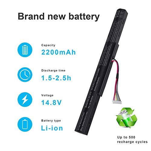 AS16A5K AS16A8K 4ICR19/66 Battery for Acer Aspire E5-523 E5-553 E5-576 E5-774G N16Q2 E5-576G E5-575G E5-475 F5-573 E5-575-52JF E5-575-33BM E5-575G-76YK E5-575-54SM E5-575G-57D4 E5-576-392H E5-575-54E8 - size: 10.35*1.56*0.85inch E5-575