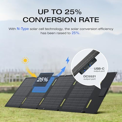 EF ECOFLOW Portable Power Station RIVER 2 with 45W Solar Panel, 256Wh LiFePO4 Battery/ 1 Hour Fast Charging, Up to 600W Output, Solar Generator for Outdoor Camping/RVs/Home Use - style: RIVER 2+45W Solar Panel