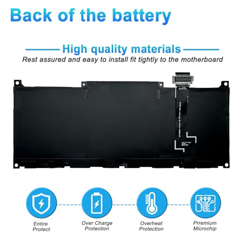 MN79H Laptop Battery Replacement for Dell XPS 9320, XPS 13 Plus 9320, XPS 13 9340, XPS9320-7523BLK-PUS XPS9320-7585SLV-PUS Series J7H5M 0J7H5M NXRKW 0NXRKW 2FVJM - size: 11.81*4.33*1.97inch MN79H