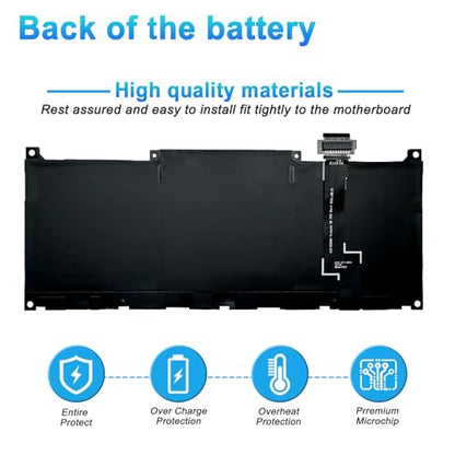 MN79H Laptop Battery Replacement for Dell XPS 9320, XPS 13 Plus 9320, XPS 13 9340, XPS9320-7523BLK-PUS XPS9320-7585SLV-PUS Series J7H5M 0J7H5M NXRKW 0NXRKW 2FVJM - size: 11.81*4.33*1.97inch MN79H