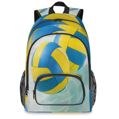 Ocean Beach Volleyball Large Backpack for Women and Men Waterproof Travel Laptop Backpack Lightweight Business Work Daypack Fits 17 Inch Computer - color: Multicolor 8