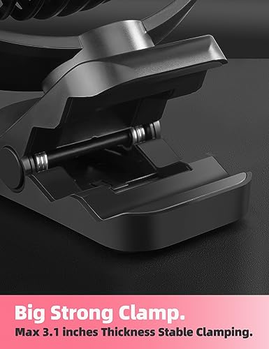 8'' Rechargeable Portable Hanging RV Tent Clip fan with Remote, 10000mAh Camping Fan, 3 Speed, Max 40 Hours Working Time, with LED light and Timer, 720°Rotation, as Emergency Power - Black - style: 8'' Rechargeable Camping Fan