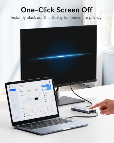 Laptop Docking Station Dual Monitor, USB C Hub with 2 HDMI, RJ45 Ethernet, 5 Gbps USB C/A, 100W PD for Dell/HP/Lenovo - MOKiN