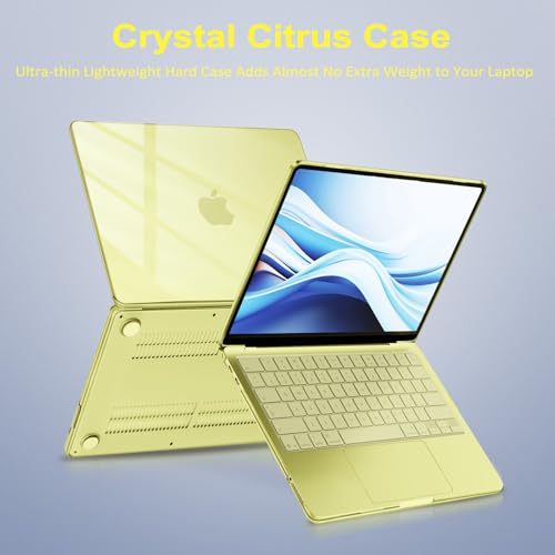 MOSISO Compatible with MacBook Neo Case 13 inch 2026 A3404 A18 Pro Chip | Scratch-Resistant Ultra-thin Protective Hard Shell Case Cover, Crystal Citrus - color: Crystal Citrus