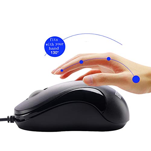USB Mouse 2 Pack Computer Mouse Ergonomic Optical Wired Mice for Office and Home,Compatible with Computer Laptop PC Desktop Black by SOONGO - color: Blackdouble