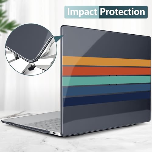 Batianda Retro Stripes Case for Dell XPS 13 Laptop 2024 2025 | Fits Model 9340/9345/9350 13.4" Display, Lightweight Slim Hard Shell Protection for Men, Women, and Students - color: Stripe