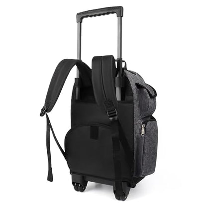 20" 2-in-1,Wheeled Travel Luggage Bag w/Telescopic Handle | Rolling Travel Luggage w/2 Wheels,Trolley Suitcase,Spacious Storage Design,2560-20''-Grey - color: JH-2560-Grey-20