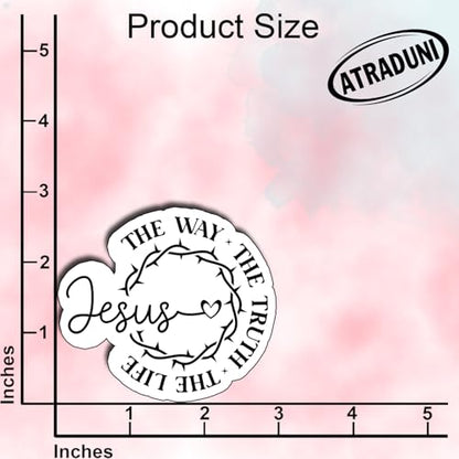 (3Pcs) Jesus The Way The Truth The Life Stickers Christian Inspirational Bible Verse Quote Religious Scripture Prayer Gifts Waterproof Vinyl Decal Kindle Water Bottle Bumper Hat Phone Laptop Size 3" - color: Jesus – the Way the Truth the Life