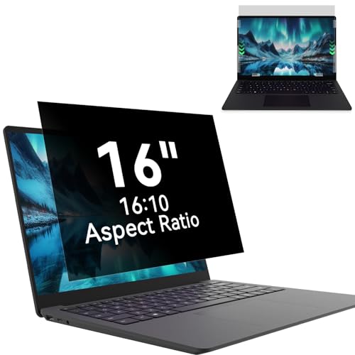 Laptop Privacy Screen 16 Inch, Laptop Screen Privacy Shield 16:10 Aspect Ratio Anti-Glare Blue Light Computer Monitor Protector,Removable 16in Filter for Lenovo HP Dell Acer Asus Thinkpad Envy Xps - size: Non-Magnetic 16" 16:10 Aspect
