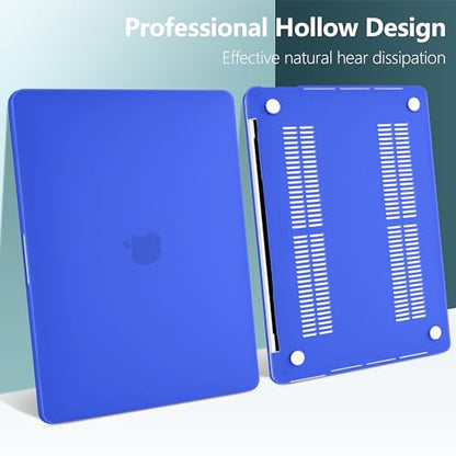 for MacBook Pro 13 inch Case 2023 2022 2021 2020 Release Model: A2338 M2/M1 A2289 A2251 with Touch Bar & Touch ID, Frosted Matte Plastic Hard Shell Case & Keyboard Cover, Deep Blue - color: Deep Blue