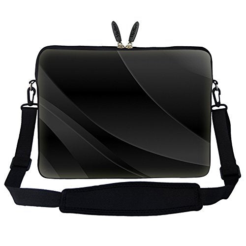 Meffort Inc 15 15.6 inch Neoprene Laptop Sleeve Bag Carrying Case with Hidden Handle and Adjustable Shoulder Strap - Gray Black Swirl - color: Gray Black Swirl