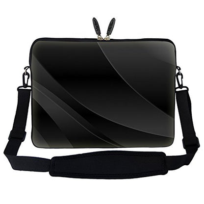 Meffort Inc 15 15.6 inch Neoprene Laptop Sleeve Bag Carrying Case with Hidden Handle and Adjustable Shoulder Strap - Gray Black Swirl - color: Gray Black Swirl