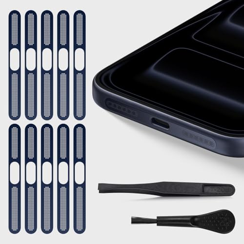 10PCS Speaker Cover Dust Mesh for iPhone 17 Pro Max / 17/17 Pro/Air / 16 / 16E / 16 Plus, Apple iPhone 16 Pro /16 Pro Max Anti Dust Proof Adhesive Earpiece Cover Protector - Blue