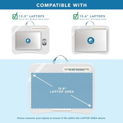 LAPGEAR Designer Lap Desk – Blue Blossoms, 2-Pack with Storage Basket - color: Blue Blossoms, size: 2-Pack Lap Desks + Basket