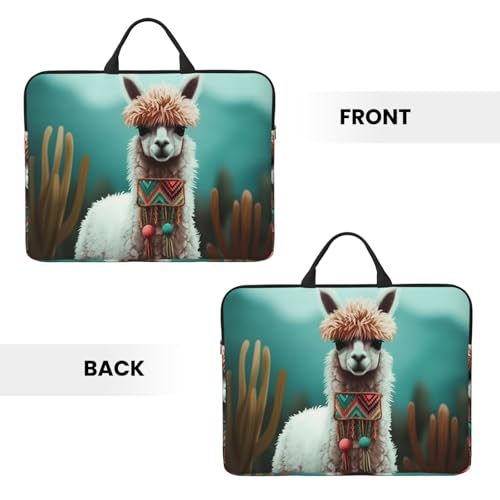 14 Inch Laptop Sleeve Case Waterproof Lightweight Laptop Case Bag Alpaca Travel Laptop Bags With Handle Briefcase Messenger Bag For Women Men