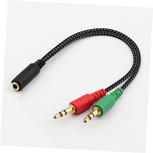 HOMSFOU 3pcs Female to Male Headset Splitter Cable Adapter for Audio Dual Ports for Headphones and Microphone Compatible Laptops and Mobile Devices Stereo Audio Cable