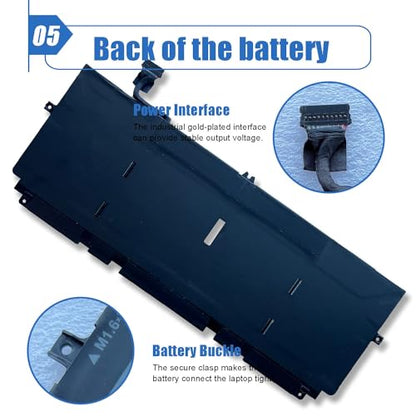722KK 52Wh Laptop Battery Replace for Dell XPS 13 9300 (2020 Edition) XPS 13 9310 (2020 Edition) XPS 13 9380 (2020 Edition) P117G P117G002 P117G001 Series 02XXFW 2XXFW 0WN0N0 WN0N0 FP86V 7.6V 6800mAh - size: 10.52*4.07*0.17 inch 722KK