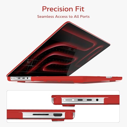 B BELK Compatible with MacBook Pro 14 inch Case 2026-2021 M5 M4 M3 M2 M1 A3427 A3426 A3434 A3112 A3185 A3401 A2918 A2992 A2779 A2442, Plastic Hard Shell Case+Keyboard Cover+Screen Protector, Red - color: Red