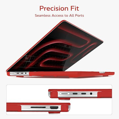 B BELK Compatible with MacBook Pro 14 inch Case 2026-2021 M5 M4 M3 M2 M1 A3427 A3426 A3434 A3112 A3185 A3401 A2918 A2992 A2779 A2442, Plastic Hard Shell Case+Keyboard Cover+Screen Protector, Red - color: Red