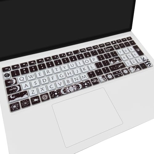 Cute Keyboard Cover for Dell Inspiron 15 3000 5000 7000 3510 3511 3515 3525 3530 3535 5510 5515 5518 7510 15.6", Inspiron 16 7610, Vostro 15 3510 5510 5515, Latitude 3520, Sun and Moon - color: Sun and Moon