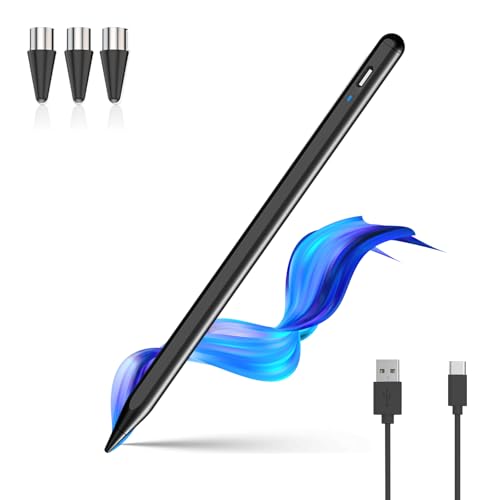 Universal Stylus Pen for Touchscreen for Android & iOS Phones/Tablet | Magnetic iPad Pencil for Writing/Drawing with 3 Durable POM Tip,Stylus Pen for iPad/Pro/iPhone/Samsung/Lenovo/Huawei,Black - color: Black