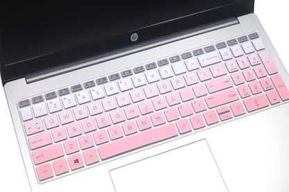 Keyboard Skin Compatible for 15.6" HP Laptop 15-fc 15-fd 15t-fd Series, HP Pavilion 15 15-eg/eh/er 15t-eg200/eg300 15z-eh300 Series, HP Pavilion 17z 17z-cp000 17z-ca200 17-cn 17-cp Series (Ombre Pink) - color: Ombre Pink