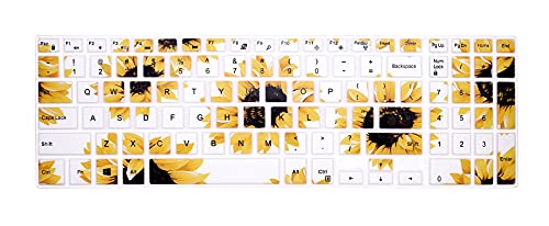 Silicone Keyboard Cover Skin for Dell Inspiron 15 3000 5000 Series/Inspiron 17 3000 Series/Inspiron 17 7786 /G3 15 17 Series/G5 15 Series/for Dell G7 15 17 Series-Sun Flower - color: Sun flower