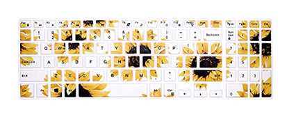 Silicone Keyboard Cover Skin for Dell Inspiron 15 3000 5000 Series/Inspiron 17 3000 Series/Inspiron 17 7786 /G3 15 17 Series/G5 15 Series/for Dell G7 15 17 Series-Sun Flower - color: Sun flower