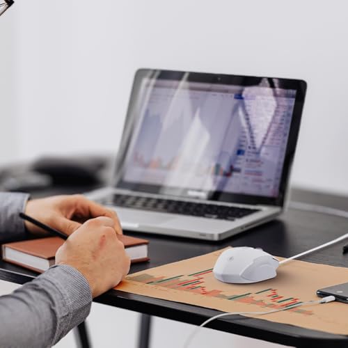 Uineer Wired Mouse, USB-A Computer Mouse with 6 Buttons,Adjustable | Plug-and-play USB-A wired connection with 6 programmable buttons, 7200 DPI and a 1.5 m cable. - color: White