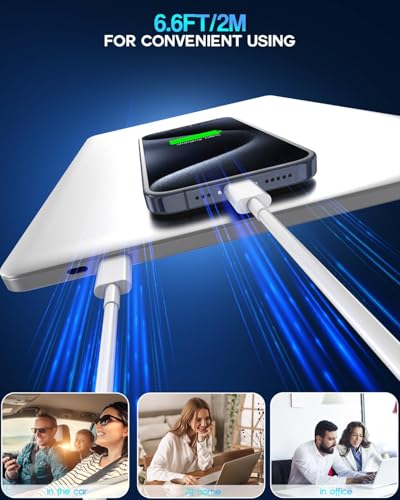 USB C to USB C, 240W USB C Cable, 6.6ft C to C Cable Fast Charging for Macbook Pro/Macbook Air, iPad Pro 12.9-inch, iPhone 15/Pro Max/Pro/Plus, Samsung Galaxy S23,Compatible 140W/100W /65W/45W/35W/20W - color: White, size: 6.6FT