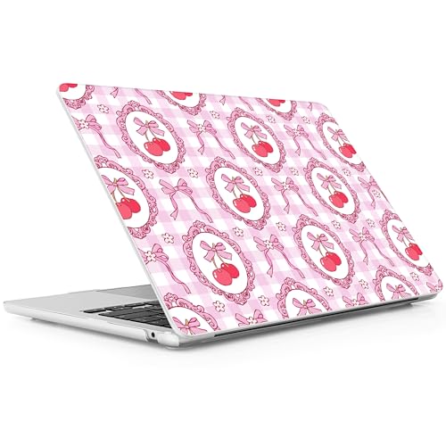 for 2026 MacBook Air 13-inch Laptop Case M5 2026 M4 2025 M3 2024 M2 2022 Release Model A3449 A3240 A3113 A2681, Hard Shell Cover for MacBook Air 13.6 inch, Cherry Bows & Checkered - color: Cherry Bows & Checkered