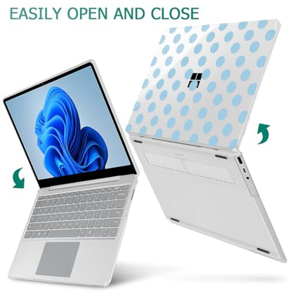 Case for Surface Laptop 5/4/3 13.5", Blue Polka Dots | Hard Shell Case with Keyboard Cover & Screen Protector. Fits Surface Laptop 5/4/3 13.5" Metal Palm Rest Models 1951/1868. - color: Blue Polka Dots
