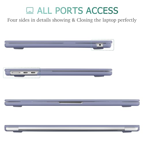 May Chen for 2026 MacBook Air 15 inch Case 2025 2024 2023 A3448 M5 A3241 M4 A3114 M3 A2941 M2 with Liquid Retina Display & Touch ID, Plastic Hard Shell with Keyboard Cover - Lavender Gray - color: Lavender Gray