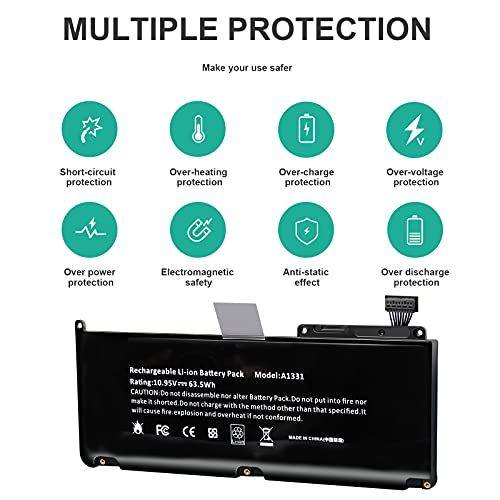 Fancy Buying A1331 13" A1342 (Late 2009 Mid 2010) Laptop Battery for Apple MacBook Unibody fits 661-5391 020-6582-A MC233LL/A MC207LL/A MC516LL/A - size: 8.84*2.94*1.2inch A1331