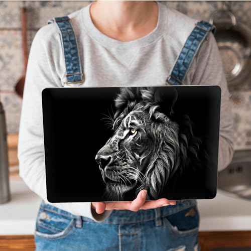 Universal Laptop Skin Sticker with 2 Wrist Pad Skins, Waterproof Scratch Resistant Vinyl Laptop Cover Decal, Cut to Fit for 11–15.6 Inch MacBook HP Dell Lenovo, Black Lion - color: Black Lion
