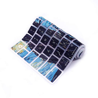 Ultra Thin Extended Silicone Keyboard Protective Cover Skin for Mac Aluminum Wired Keyboard MB110LL/B (A1243) Numeric Keypad (Cute Print,US Layout,Van Gogh) - color: Z-Van Gogh