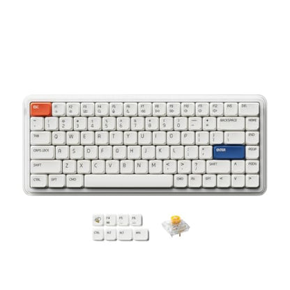 MelGeek O2 Wireless Low Profile Mechanical Keyboard | 75% Mac Layout | 3-Mode, RGB Backlit, Creamy Sound, PBT Keycaps, Pre-lubed Linear Switches | Hot-Swap Custom Keyboard with Mac/Windows/Linux