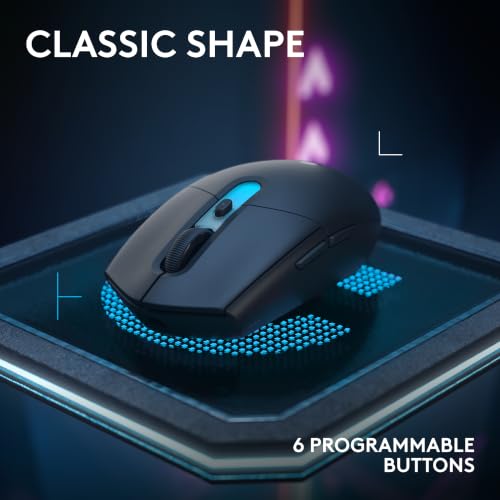Logitech G305 X SUPERLIGHT Wireless Gaming Mouse, Lightweight 59g, HERO 44K Sensor, RGB lighting, LIGHTSPEED and Bluetooth, 130+ Hr Battery Life, 6 Programmable Buttons, Compatible with PC/Mac - Black - color: Black, style: Superlight