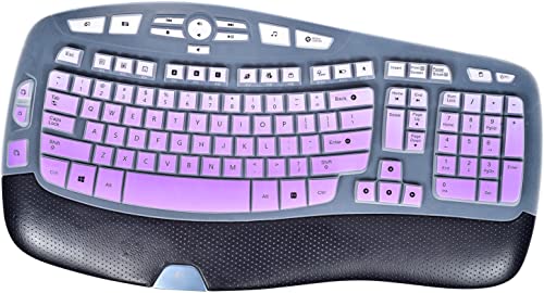 Keyboard Cover for Logitech K350 MK550 MK570 Keyboard Cover Skin for Logitech K350 MK550 MK570 Wireless Wave Keyboards Covers Skin Protector Accessories, Ombre Purple - color: Ombre Purple