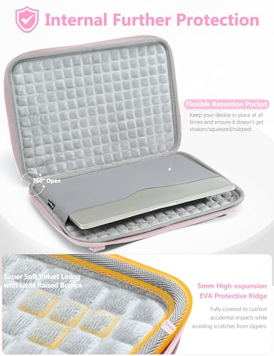 HYZUO 13.3-14 Inch Hard Shell Case Laptop Sleeve Bag, Pale Pink | for MacBook Pro 14 M5-M1 Pro/Max A3426 A3427 2026-2021, MacBook Air/Pro 13 M5-M1 A3449, MacBook Neo 13,Surface Laptop 13-13.8 - color: Pale Pink, size: 13.3-14 Inch