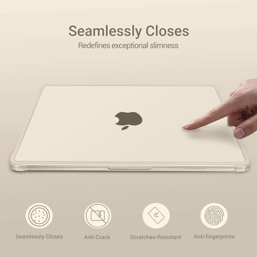 MOSISO Anti-Crack Case for MacBook Air 13 inch M5 M4 M3 M2 2026-2022 | 3 in 1 Kit Anti-Fingerprints Reinforced TPU Bumper Hard Shell for MacBook Air 13.6, A3449 A3240 A3113 A2681, Starlight Clear - color: Starlight Clear