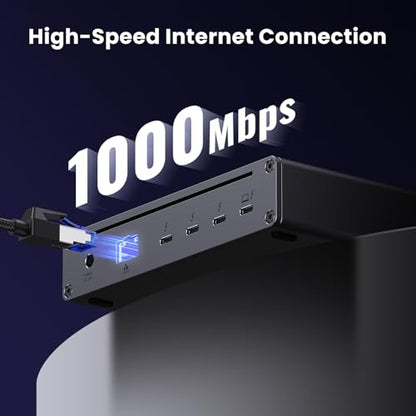 UGREEN 8-in-1 Thunderbolt 4 Docking Station, Dual 4K@60Hz, 3xTBT4, 40Gbps | Dual 4K/ Single 8K Display, 85W Charging, Gigabit Ethernet, 3xUSB A 10Gbps, Dock for Mac M1/M2/M3/M4 Pro/Max, Revodok Max 208