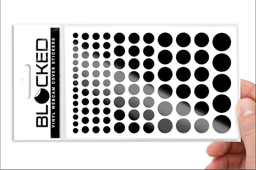 The Original Vinyl Webcam Cover Stickers | Restickable & Stackable Privacy Covers | for All Camera-endable Devices | 5-Sizes | 95 Black (Ultra Glossy)